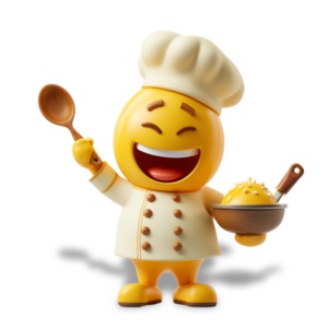 Happy Chef Emoji Clipart for a visual element for presentations and graphic media designs.