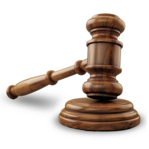 A Judge&#039;s Gavel on a transparent background illustrates he concept of justice and the rule of law.