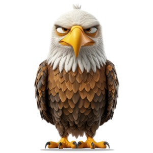 This transparent PNG clipart of a bald eagle symbolizes freedom, strength, and resilience.