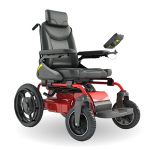 Download this image of a power wheelchair, symbolizing mobility, independence, and the advancement of technology for individuals with disabilities.