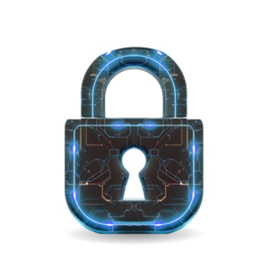 Digital Cyber Security Lock Clipart — Ideal for Professional Presentations and Media Designs