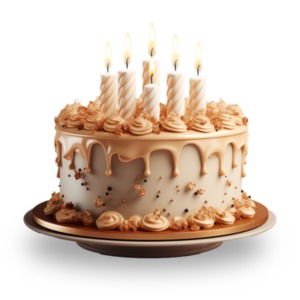 gold birthday cake clipart