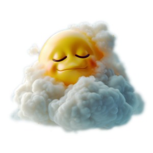 When it comes to conveying a sense of tranquility and positivity, This Emoji Sun in the Clouds Clipart is a great representation.