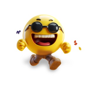 Download this running emoji wearing sunglasses clipart - An Energetic Addition to Presentations or media design projects.