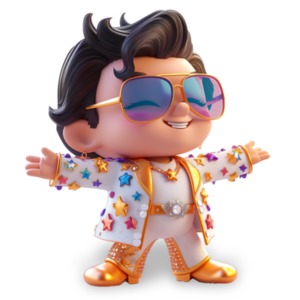 The &quot;Las Vegas Elvis&quot; Clipart - an iconic figure of music and showmanship.