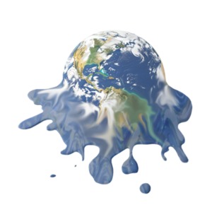 Alarming reality of this Melting Earth Clipart – a vivid visual design reminder of urgent climate action needed to preserve our planet.