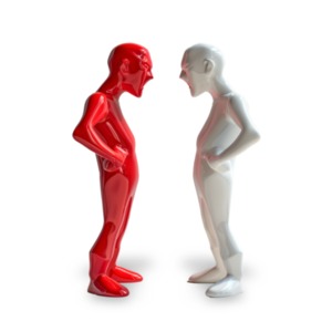 Download this Two People Confrontation - Clipart image conveying Intense conflict.