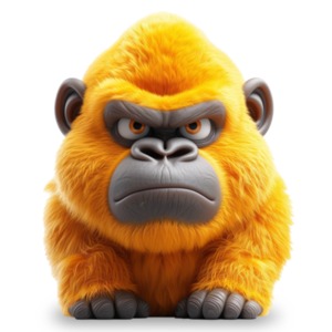 Download this Powerful  Gorilla Clipart - Exuding Strength and Intensity. Change the color!