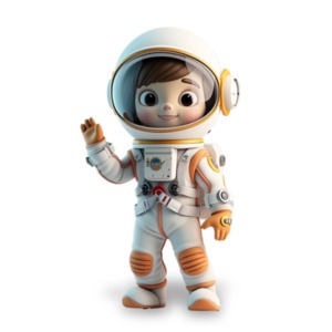 Kid Astronaut Clipart:  a symbol of aspiration, inspiring young minds to dream big and reach for the stars.