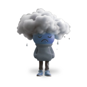 Download this Sad Emoji in Rain Cloud to use in presentations / media designs to depict a feeling of depression and sadness.