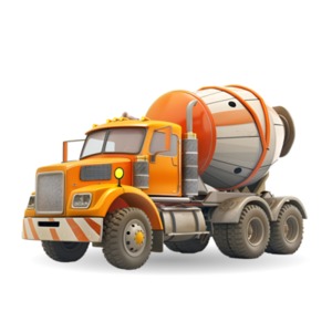 Cement Truck Construction Clipart: Illustrating the essential role mixing concrete has in building construction.