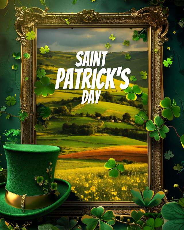 This Presentation Clipart shows a preview of St Patrick's Frame Clipart Design