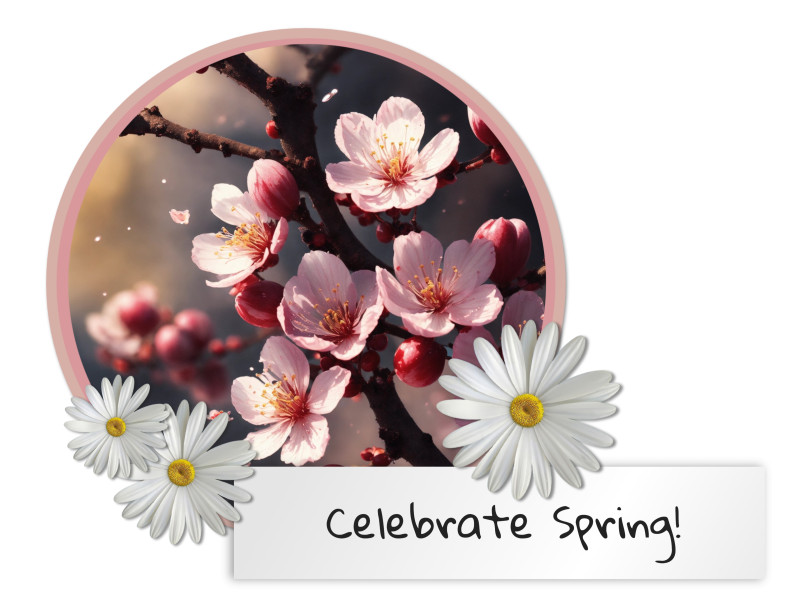 This Presentation Clipart shows a preview of Celebrate Spring Clipart Design