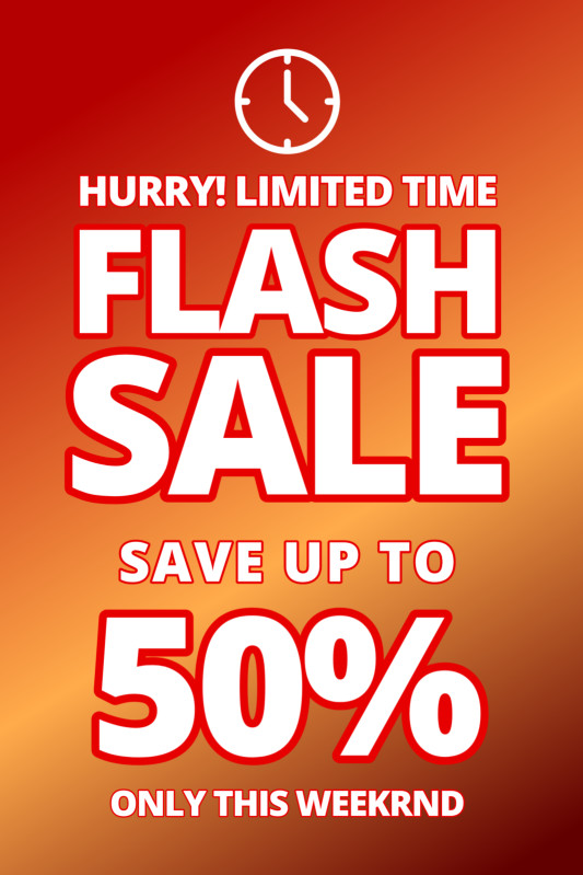 This Presentation Clipart shows a preview of Flash Sale Tag Clipart Design