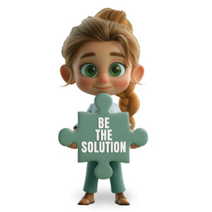 The Girl With Puzzle Piece Clipart - Customizable Puzzle Piece