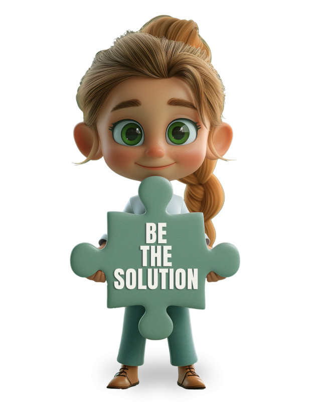 This Presentation Clipart shows a preview of Girl Holding Puzzle Piece