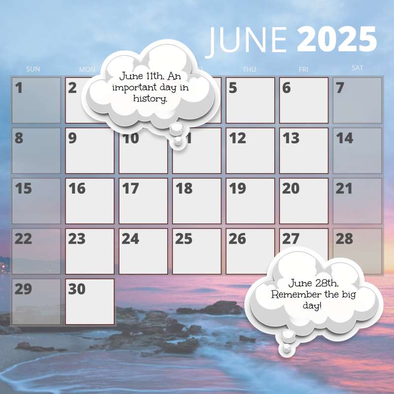 This Presentation Clipart shows a preview of Calendar For June