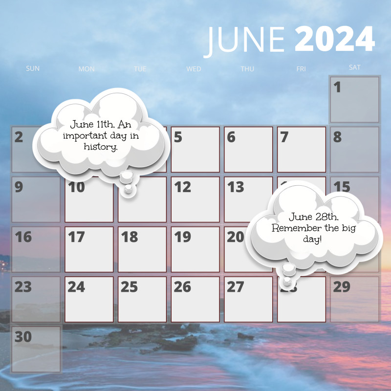 This Presentation Clipart shows a preview of Square Calendar Template