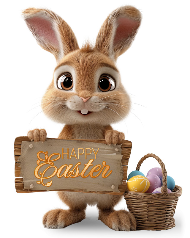 This Presentation Clipart shows a preview of Easter Bunny Custom Sign