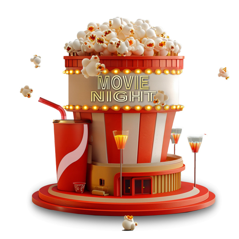 This Presentation Clipart shows a preview of Movie Night Theater
