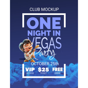 A Vegas Party poster template can be tailored to fit various events by simply changing the text, colors, and images as needed.