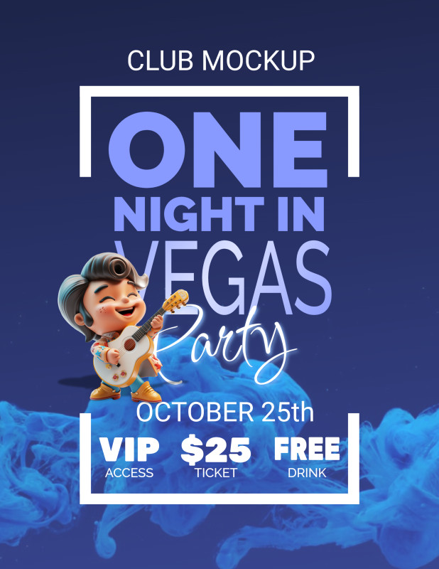 This Presentation Clipart shows a preview of Vegas Party Event Poster