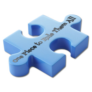 Symbolize unity, connection, and completion with this 3D Puzzle Piece with an editable text area.