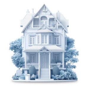 Download this Picture Perfect House clipart, capturing the essence of an ideal home with cozy details.