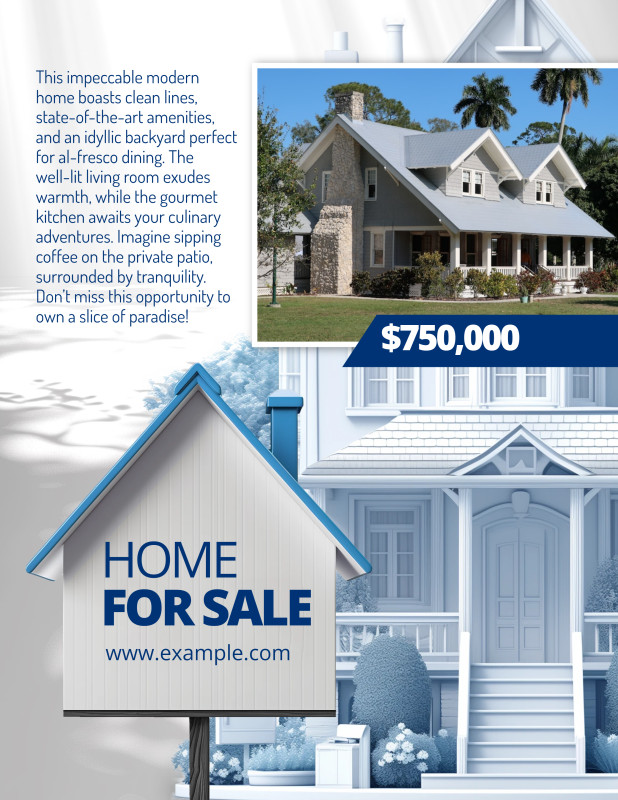 This Presentation Clipart shows a preview of Real Estate Flyer