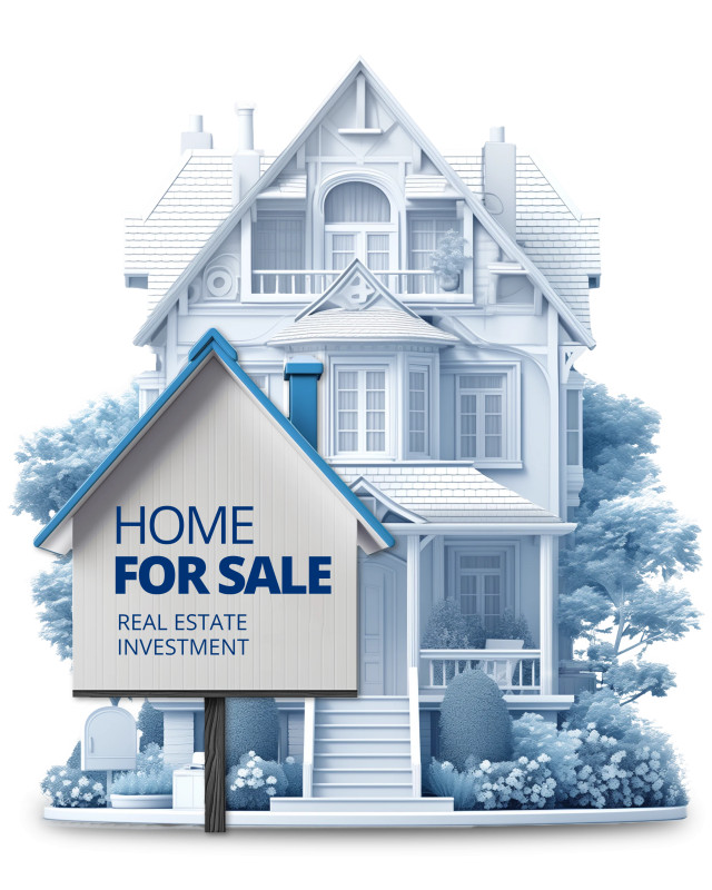 This Presentation Clipart shows a preview of Home Sale Sign