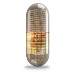 Visualize the convergence of healthcare and technology with this digital pill clipart, highlighting development of digital health innovations.