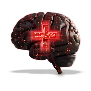 Visualize the future of medicine with this Ai healthcare brain clipart, depict the integration of AI for enhanced diagnostics and personalized care.