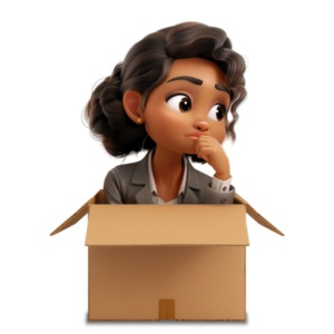 &lt;H2&gt;Thinking Inside the Box: A Visual Representation&lt;/H2&gt; &lt;p&gt;This image features a woman business professional, seemingly deep in thought, and partially enclosed within a cardboard box. The individual is dressed in professional attire, indicating a business or corporate context. The box serves as both a literal and metaphorical boundary, encapsulating the subject.&lt;/p&gt;

&lt;p&gt;&quot;Thinking Inside the Box&quot; represents the concept of conventional thinking and adhering to established norms and practices. It visually conveys the idea of limitation and restriction, where creativity and innovation are often stifled by rigid boundaries set by corporate culture or societal expectations.&lt;/p&gt;

&lt;details&gt;
    &lt;summary&gt;Read more details...&lt;/summary&gt;

    &lt;H2&gt;Application in Presentations&lt;/H2&gt;
    &lt;p&gt;This compelling visual can be an essential asset in presentations to illustrate concepts like limitations in creativity, adherence to norms, or the challenges of innovation within strict boundaries. Its clear imagery provides an instant connection to these abstract ideas.&lt;/p&gt;

    &lt;ul&gt;
        &lt;li&gt;Illustrating barriers to creative thinking in corporate settings&lt;/li&gt;
        &lt;li&gt;Demonstrating the need for innovative solutions within existing frameworks&lt;/li&gt;
        &lt;li&gt;Exploring the psychological effects of restrictive environments on mental health&lt;/li&gt;
        &lt;li&gt;Analyzing historical contexts where rigid thinking influenced outcomes&lt;/li&gt;
    &lt;/ul&gt;

    &lt;H2&gt;Utility in Media Projects &amp; Designs with Transparent Backgrounds&lt;/H2&gt;
    &lt;p&gt;The transparent PNG background of this image makes it highly versatile for various media projects and designs. Graphic designers can easily integrate it into diverse backgrounds without worrying about white edges or incompatible backdrops. It allows for seamless blending with different colors and textures enhancing visual appeal.&lt;/p&gt;

    Using this image in one of our 
    &quot;&lt;a href=&quot;/powerpoint-templates&quot;&gt;PowerPoint templates&lt;/a&gt;&quot; 
     can enhance audience engagement by visually representing complex ideas like constraint and limitation.

     You can find many more images like this in our 
     &quot;&lt;a href=&quot;/presentation-clipart&quot;&gt;Presentation clipart&lt;/a&gt;&quot;.
&lt;/details&gt;