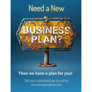 Customize this New Business Plan Clipart design, highlighting the urgency to revamp outdated strategies.