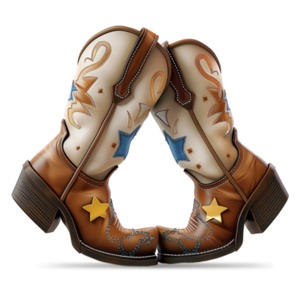 Visualize the vibrant spirit of the American West with this Western boots clipart, symbolizing tradition, exuberance, and the lively energy of dance.