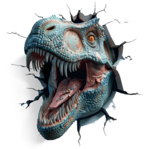 T-rex Surprise clipart, depicts emergence and attention-grabbing interruptions for powerful visual storytelling