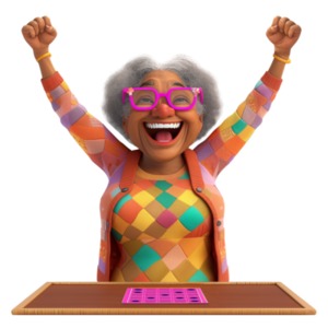 Visualize the euphoria of a lucky win with this vibrant bingo card clipart, symbolizing triumph and achievement in a moment of luck.