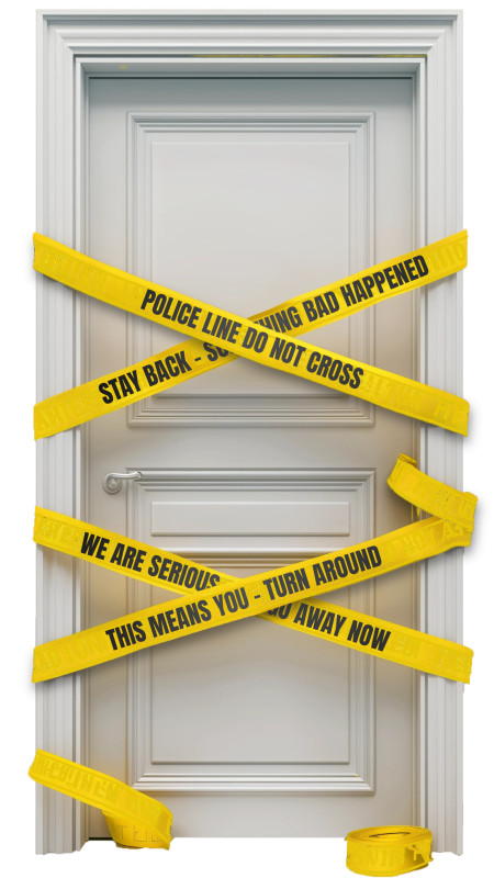 This Presentation Clipart shows a preview of Crime Scene Door