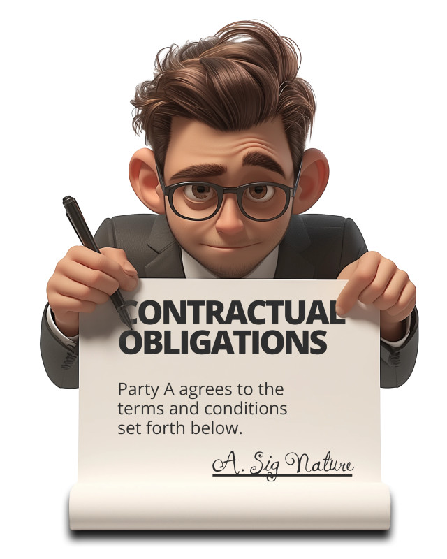 This Presentation Clipart shows a preview of Lawyer Contract Clipart