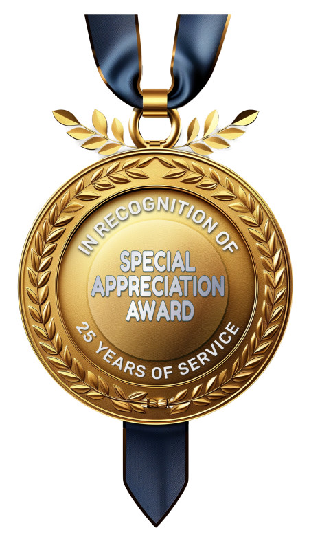 This Presentation Clipart shows a preview of Appreciation Award Metal Clipart