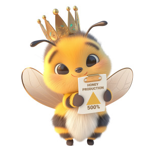 Queen Bee Flying Animated Clipart