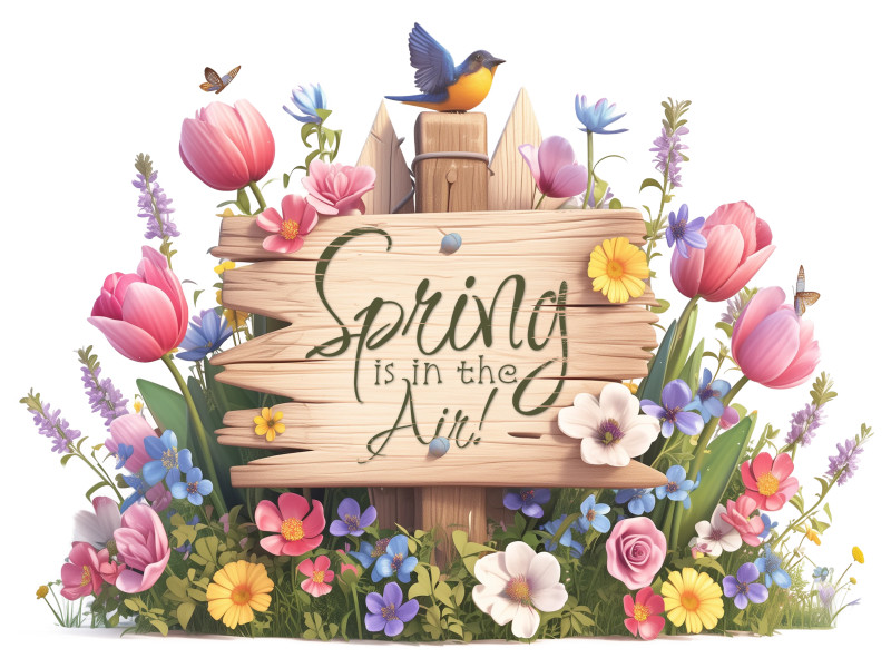 This Presentation Clipart shows a preview of Spring Sign