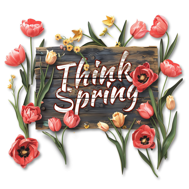 This Presentation Clipart shows a preview of Rustic Spring Sign
