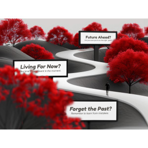 A customizable image portrays a landscape with rolling hills and a winding pathway. Three customizable billboards are positioned along the path.