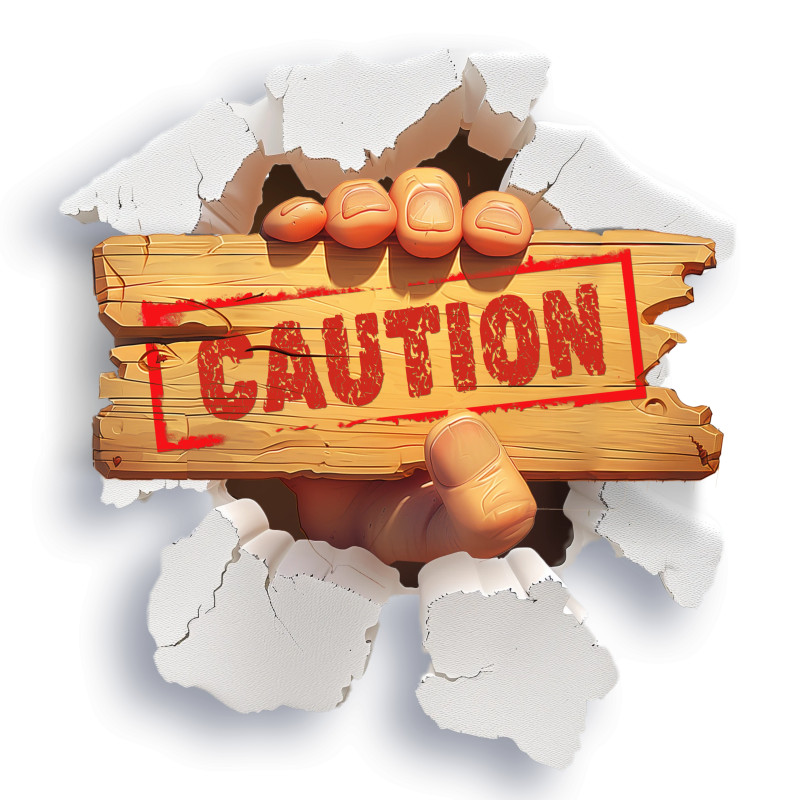 This Presentation Clipart shows a preview of Breakthrough Caution Sign Clipart