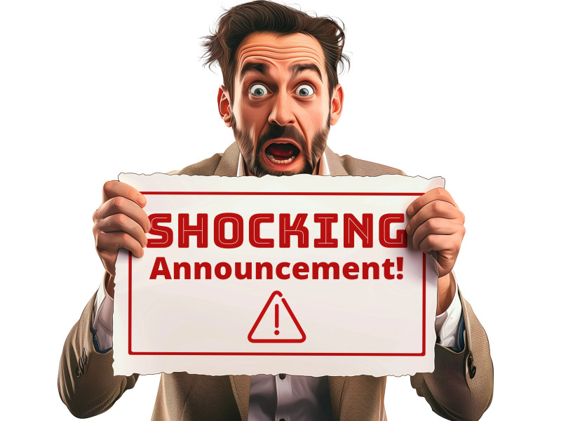 This Presentation Clipart shows a preview of Shocking Announcement Sign Clipart