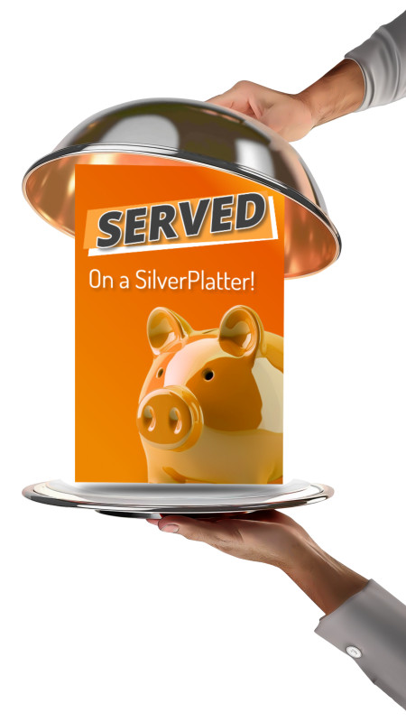 This Presentation Clipart shows a preview of served on silver platter