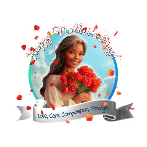 Download or customize this clipart layout of rose petals falling woman with flowers.  Change, delete elements, and add photo in place of woman.