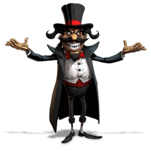 Download this evil sinister villain clipart to add a visual of malice and mischief to you presentation/media design projects.