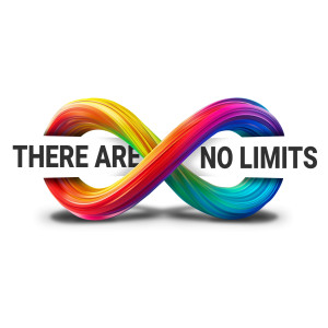 Download or customize this clipart image of a colorful infinity symbol with a sign going through the middle.  Use in presentation/media designs.